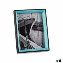 Photo frame Crystal Black Blue MDF Wood (3 x 22 x 17 cm) (6 Units)