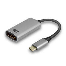 ACT AC7030 видео кабель адаптер 0,15 m USB Type-C DisplayPort Серый