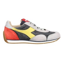 Купить мужская спортивная обувь Diadora: Diadora Equipe Suede Sw Lace Up Mens Grey, Orange, Yellow Sneakers Casual Shoes