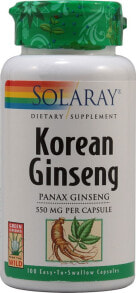 Женьшень Solaray Korean Ginseng Root Экстракт женьшеня 550 мг 100 капсул
