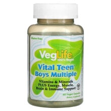 Витамины и БАДы для детей VegLife, Vital Teen Boys Multiple, 60 Vegan Capsules