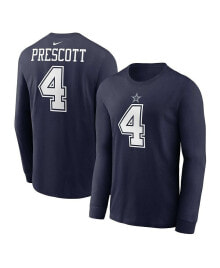 Nike men's Dak Prescott Navy Dallas Cowboys Player Name and Number Long Sleeve T-shirt