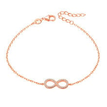Женские ювелирные браслеты серебряный браслет с покрытием из розового золота с кристаллами AGB483 / 20-ROSE