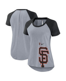 Nike women's Heather Gray San Francisco Giants Summer Breeze Raglan Fashion T-shirt