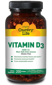 Витамин D country Life Vitamin D3 Витамин Д 3 1000 МЕ 200 капсул