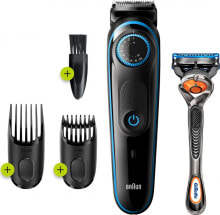 Водостойкий триммер для бороды Braun BT5240 + Бритва Gillette + 2 насадки + Щеточка