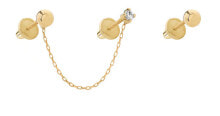 Купить серьги Brilio: Gold asymmetrical earrings with zircons 14/290.011/17ZIR Esp