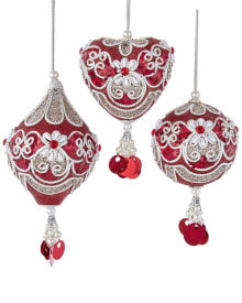 Kurt Adler Hanging Christmas Ornaments (3 Assorted) Multicolor купить онлайн