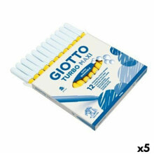 Set of Felt Tip Pens Giotto Turbo Maxi Yellow (5 Units)