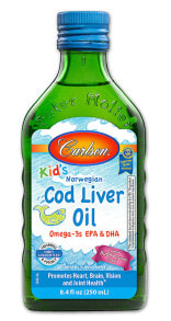 Рыбий жир и Омега 3, 6, 9 Carlson Kids Norwegian Cod Liver Oil Bubble Gum  Масло из печени трески для детей 250 мл