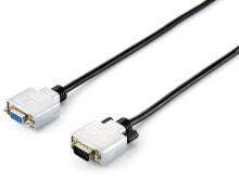 Компьютерные разъемы и переходники equip 118855 VGA кабель 15 m VGA (D-Sub) Черный, Серебристый