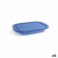 Lunch box Borgonovo Igloo Blue Rectangular 800 ml 26 x 18,5 x 3,4 cm (12 Units) (26 x 18,5 x 3,4 cm)