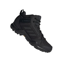 Мужская спортивная обувь для треккинга Мужские кроссовки спортивные треккинговые черные текстильные высокие демисезонные Adidas Terrex AX3 Mid Gtx