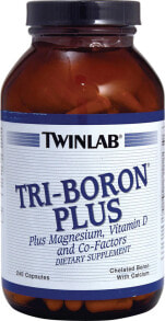 Витамины и БАДы для женщин Twinlab Tri-Boron Комплекс с хелатным бором с кальцием, магнием, витамином D3  240 капсул