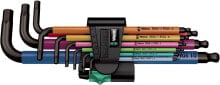 Шестигранные и шлицевые ключи набор Г-образных ключей метрических Wera 950 SPKL/9 SM HF Multicolour BlackLaser 022210