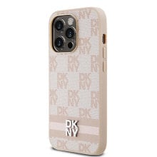 DKNY Dkhcp14LpcptsSP iPhone 14 Pro 6.1 Leather Checke Mono Pattern&Printed Stripes phone case