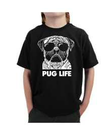 LA Pop Art big Boy's Word Art T-shirt - Pug Life