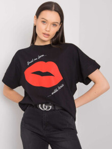 Женская черная футболка Factory Price T-shirt-RV-TS-6726.84P-czarny