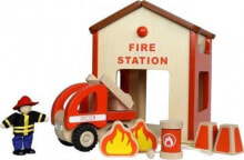 Детская техника Masterkidz Деревянная пожарная станция с аксессуарами