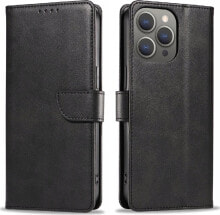 Hurtel Etui Leather Book Case na iPhone 16 Pro - czarne