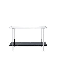 Simplie Fun angwin Console Table, Mirrored, Faux Marble & Chrome 90515