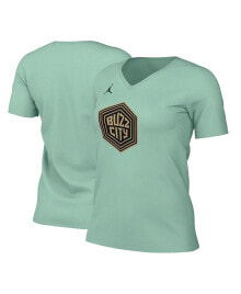 Nike women's Mint Charlotte Hornets 2022/23 City Edition Essential V-Neck T-shirt