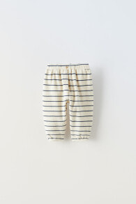 Striped waffle-knit trousers