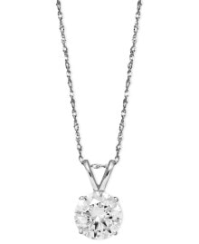 Купить ювелирные кулоны и подвески Arabella: Arabella 14k White Gold Necklace, Cubic Zirconia Round Pendant (2-1/6 ct. t.w.)