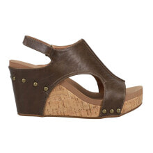 Купить коричневые женские сандалии Corkys: Corkys Tiffanee Studded Wedge Womens Brown Casual Sandals 41-0266-SADD