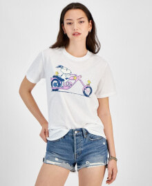 Juniors' Snoopy Moto Graphic T-Shirt купить онлайн