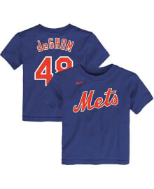 Nike toddler Boys Jacob Degrom Royal New York Mets Player Name and Number T-shirt
