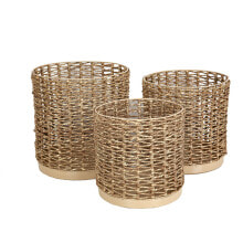 Set of Planters Romimex Natural (3 Pieces)