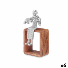 Декоративная фигура Скрипка Серебристый Деревянный Металл 13 x 27 x 13 cm