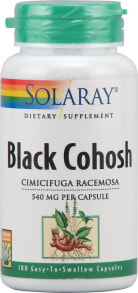 Витамины и БАДы для женщин Solaray Black Cohosh Клопогон кистевидный 540 мг 100 капсул