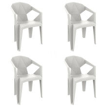 Garden chair Garbar Delta White polypropylene 53 x 80 x 55 cm 53 x 55 x 80 cm 4 Units (4 Pieces)