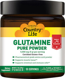 Аминокислоты Country Life Glutamine Pure Powder  Порошок глютамина 5000 мг 55 порций