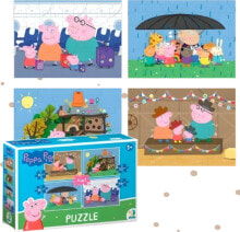 Dodo PUZZLE 4w1 ŚWINKA PEPPA CZTERY UKŁADANKI W JEDNYM OPAKOWANIU DLA DZIECI