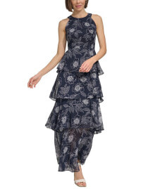 Tommy Hilfiger women's Tiered Chiffon Maxi Dress