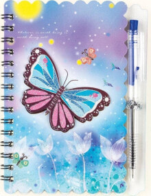 Школьный блокнот Centrum Notes na spirali z długopisem Butterfly 30K