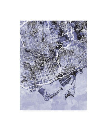 Trademark Global michael Tompsett Toronto Street Map Blue Canvas Art - 19.5