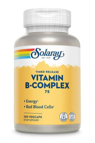 Витамины группы В Solaray Vitamin B-Complex 75  Комплекс витаминов группы В 100 веганских капсулы