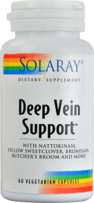Средства для вен и ухода за ногами Solaray Deep Vein Support Натуральный комплекс для поддержки здоровья вен 60 вегетарианских капсул