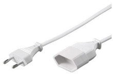 Wentronic Extension Lead Europlug - 5 m - White - 5 m - Power plug type C - Power plug type C - H03VVH2-F - 250 V