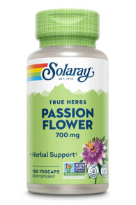 Витамины и БАДы для нервной системы Solaray Passion Flower Пассифлора 700 мг 100 растительных капсул