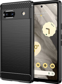 Hurtel Carbon Case etui Google Pixel 7a elastyczny silikonowy karbonowy pokrowiec czarne