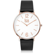 Мужские наручные часы с ремешком Мужские наручные часы с черным кожаным ремешком Ice IC001515 ( 41 mm)