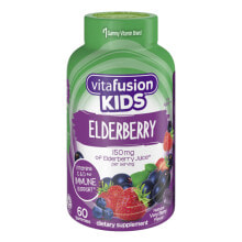 Фрукты и ягоды Vitafusion Kids Elderberry Very Berry Растительный экстракт ягод бузины 60 жевательных таблеток