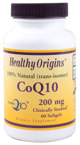Коэнзим Q10 Healthy Origins CoQ10 Натуральный коэнзим Q10 200 мл 60 гелевых капсул