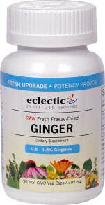 Имбирь и куркума eclectic Institute Raw Ginger -- Сырой имбирь - 395 мг - 90 капсул