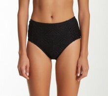 Купить женские купальники Jessica Simpson: Jessica Simpson Crochet Solid Black High Waist Bikini Bottoms Swimwear Size M